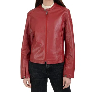 Lee Leather Jacket In Red