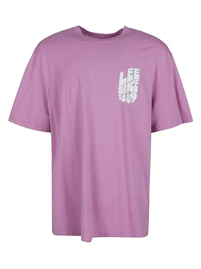 Lee Logo Cotton T Shirt In Purple