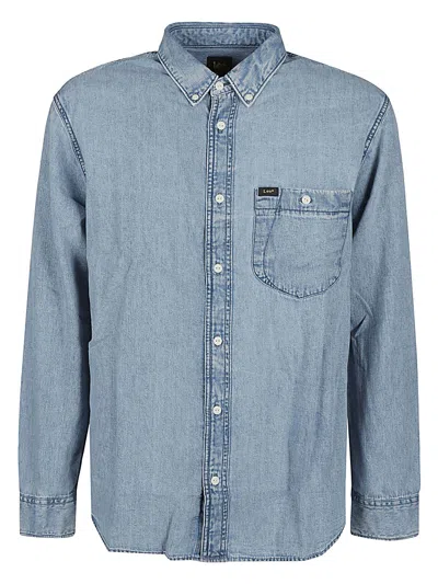 Lee Logo Denim Shirt In Multi
