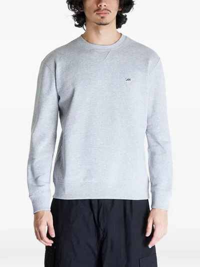 Lee Logo-patch Crew-neck Sweatshirt In Gray