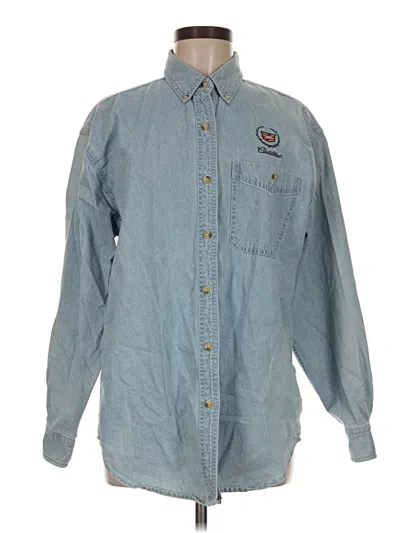 Pre-owned Lee Long Sve Button Down Shirt In Blue