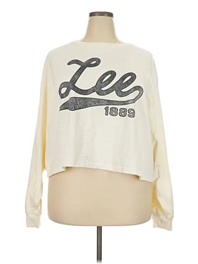 Pre-owned Lee Long Sve T-shirt In Ivory