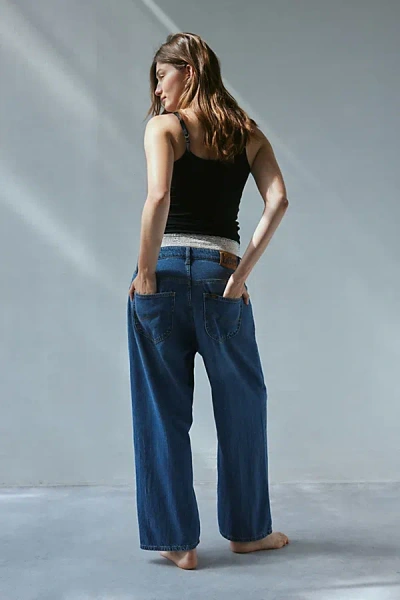 Lee Loose Crop Button Fly Ankle Jean In Robust Blue, Women's At Urban Outfitters In Indigo