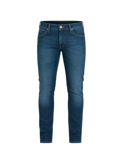 Lee Luke Logo-patch Slim-fit Jeans In Blue