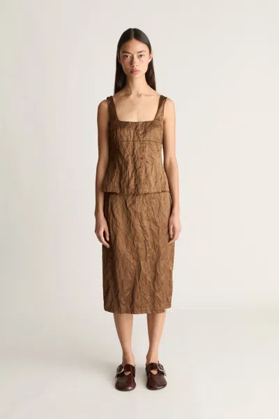Lee Mathews Agatha Bodice Top In Brown