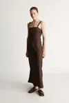 Lee Mathews Agnes Dress In Chocolate