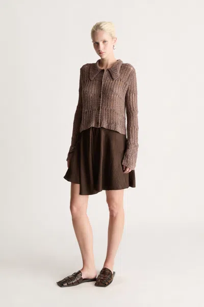 Lee Mathews Agnes Mini Skirt In Chocolate