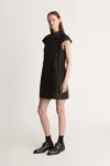 Lee Mathews Alberta Tie-detail Mini Dress In Black
