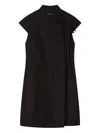 Lee Mathews Alberta Tie-detail Mini Dress In Black