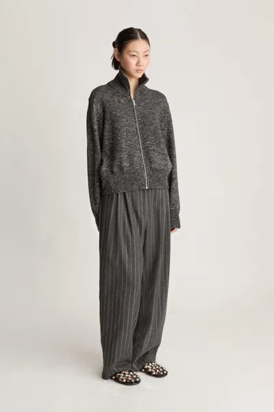 Lee Mathews Allegra Zip Cardigan In Black