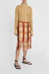 Lee Mathews Amelie Checked Wrap Skirt In Tangerine