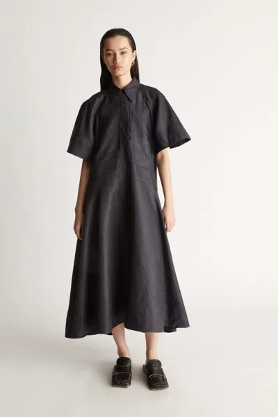 Lee Mathews Andre Shirt Dress In Ink