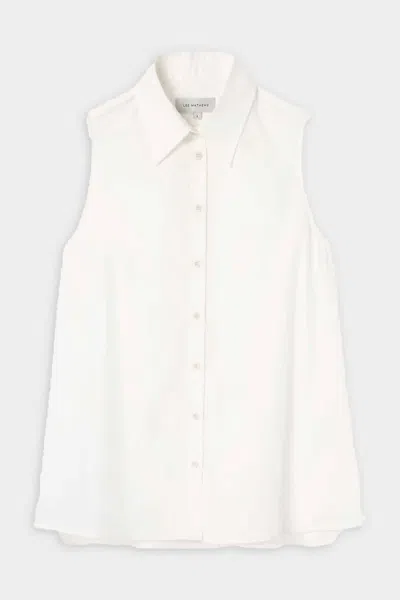 Lee Mathews Andy Sleeveless Shirt In Natural In White