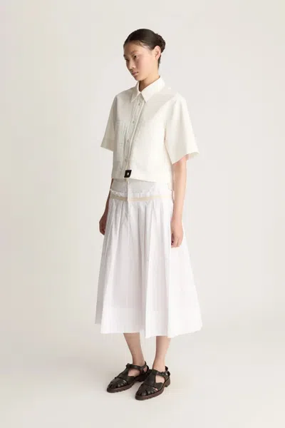 Lee Mathews Annie Short Sleeve Shirt In White