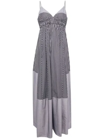 Lee Mathews Ashton Maxi Dress In Charcoal Stripe