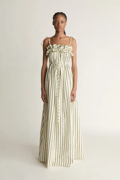 Lee Mathews Ava Silk Cotton Dress In Neutral