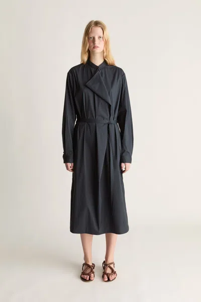 Lee Mathews Balfour Ls Drape Dress In Navy