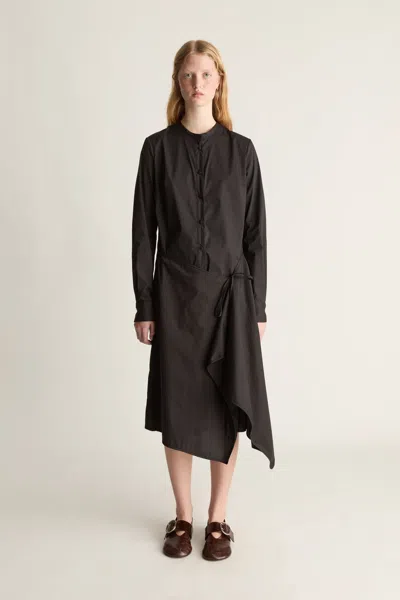 Lee Mathews Balfour Ls Wrap Dress In Black