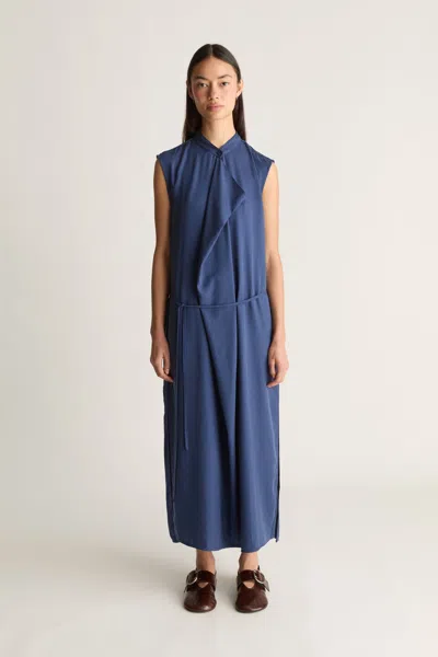 Lee Mathews Blair Drape Dress In Steel