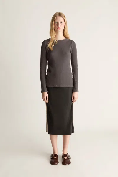 Lee Mathews Blair Spliced Bias Skirt In Black