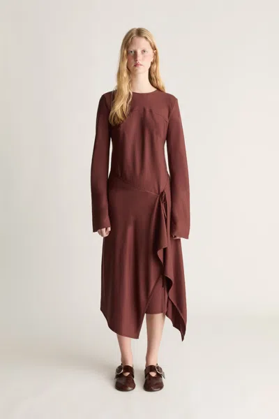 Lee Mathews Blair Wrap Dress In Sangria