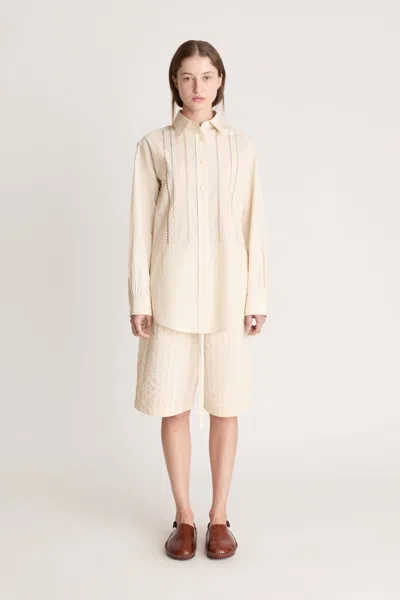 Lee Mathews Broderie Shirt In White