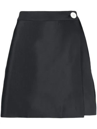 Lee Mathews Penny Technical-canvas Wrap Mini Skirt In Black