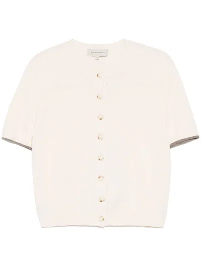 Lee Mathews Button Fastening Cardigan In Nude