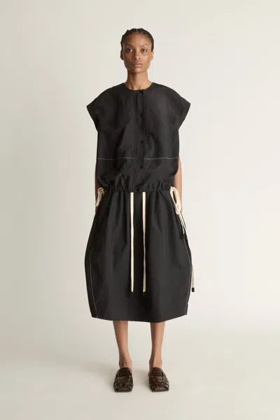 Lee Mathews Callum Balloon Top In Black