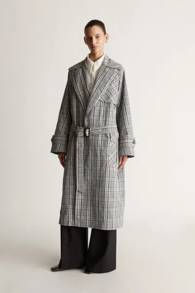 Lee Mathews Cameron Coat In Grey Check