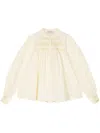 Lee Mathews Capri Smocked Blouse In Neutrals