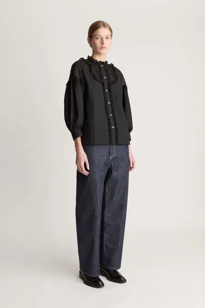 Lee Mathews Carly Blouse In Black