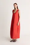 Lee Mathews Carmen Dress In Red