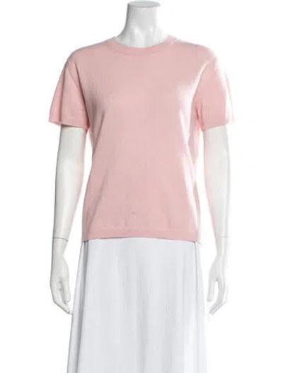 Pre-owned Lee Mathews Cashmere Crew Neck T-shirt In Pink