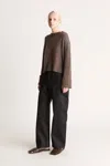 Lee Mathews Cashmere Cropped Crewneck In Donkey