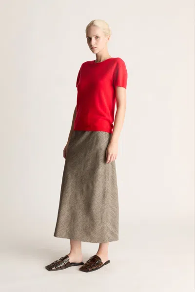Lee Mathews Cashmere Tee In Ruby