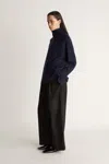 Lee Mathews Cashmere Turtleneck In Midnight