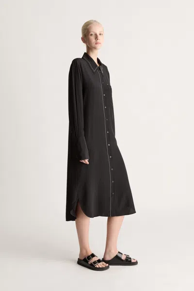 Lee Mathews Cassini Shirtdress In Black