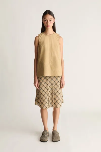 Lee Mathews Cecil Cotton Top In Camel