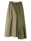 Lee Mathews Checked-pattern Midi Skirt In Green