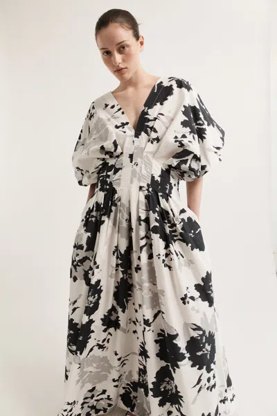 Lee Mathews Cherry Dress In White