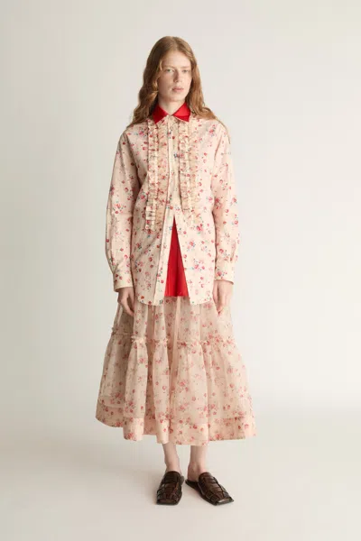 Lee Mathews Clarice Floral Shirt In Pink