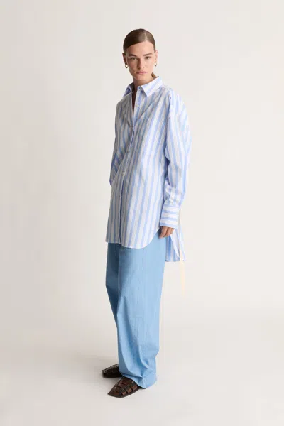 Lee Mathews Clyde Ls Shirt In Blue