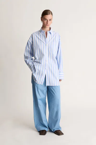 Lee Mathews Clyde Ls Shirt In Blue