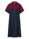 Lee Mathews Colour-block Short-sleeved Mini Dress In Blue