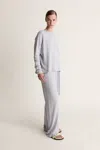 Lee Mathews Cotton Cashmere Ls Boxy Knit In Gray