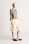 Lee Mathews Cotton Cashmere Ss Cardigan In Toast
