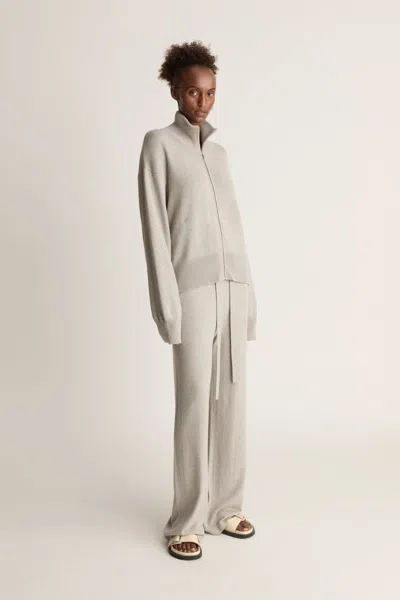 Lee Mathews Cotton Cashmere Zip-up Sweater