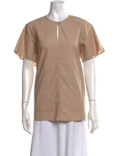 Pre-owned Lee Mathews Crew Neck Short Sleeve Top In Neutral