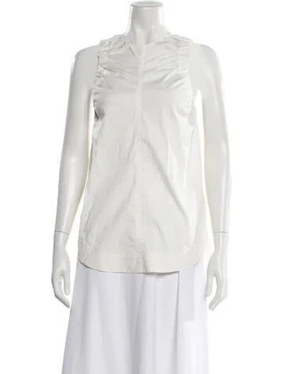 Pre-owned Lee Mathews Crew Neck Sleeveless Top In Neutrals